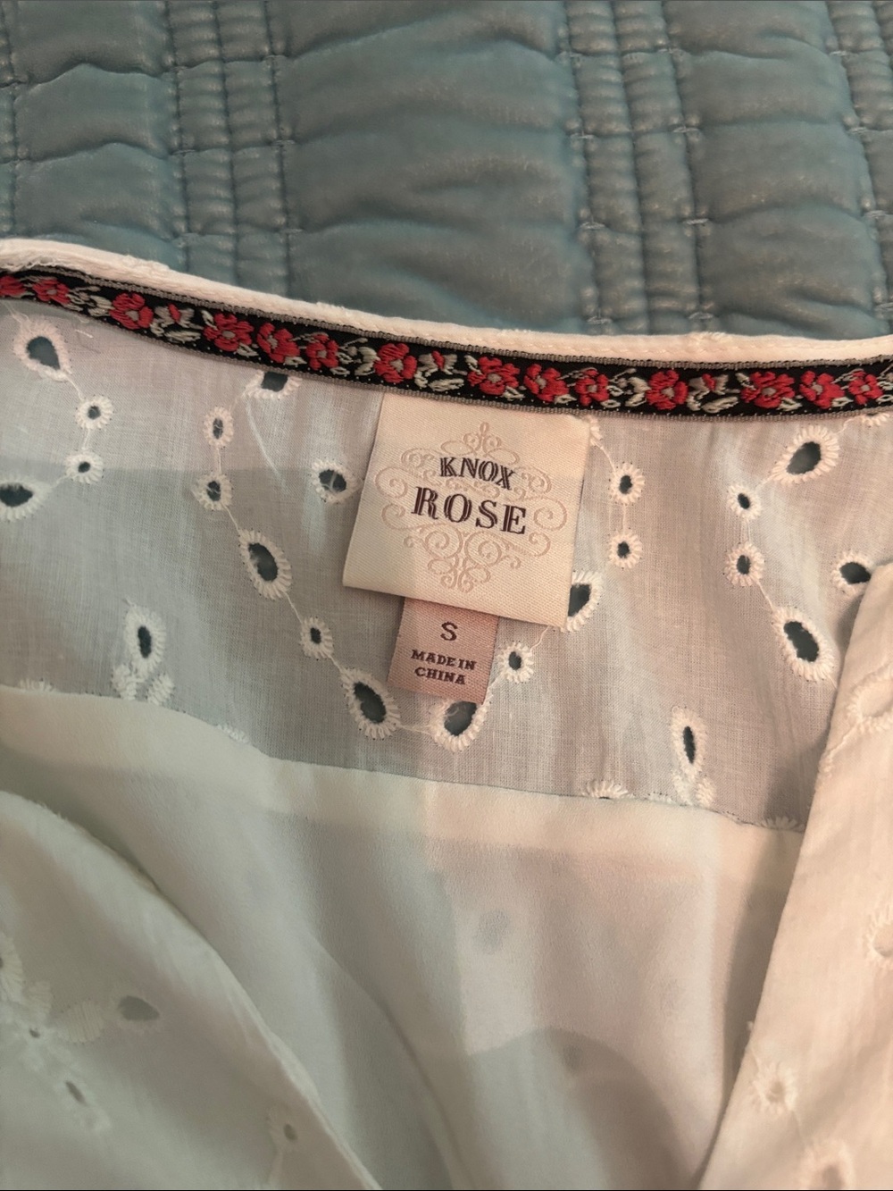 Knox Rose White Eyelet Tiered Mini Dress - Picture 2 of 3